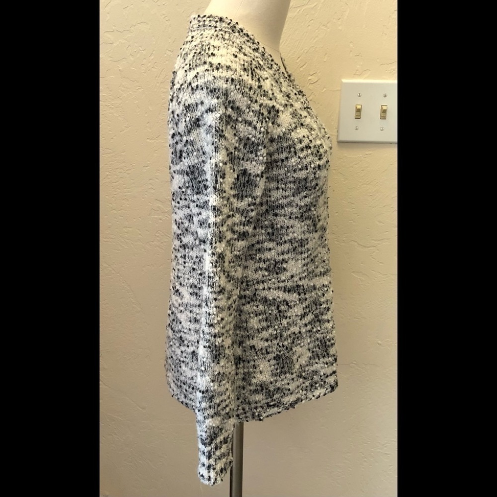 Blush & Bloom Black&White Sweater / v neck / long sleeve/ Black/White /Size: M - Picture 7 of 12